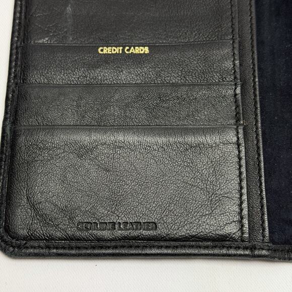 Winn International Lamb Leather Passport Travel Wallet Boarding Pass Black - Picture 6 of 11